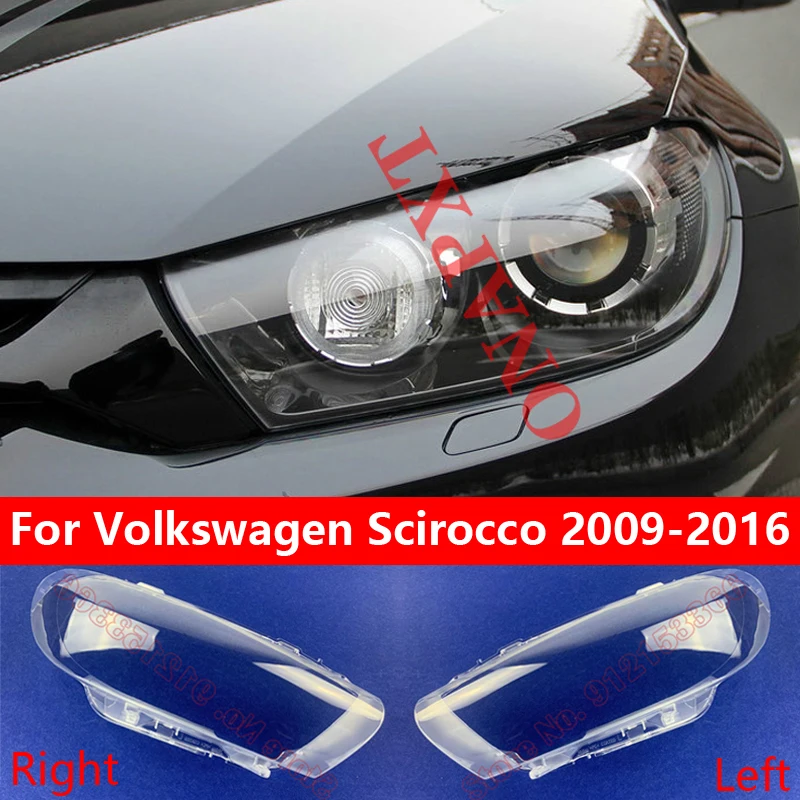 Car Front Headlight Cover For Volkswagen Scirocco 2009-2016 Light Caps Transparent Lampshade Glass Lens Shell