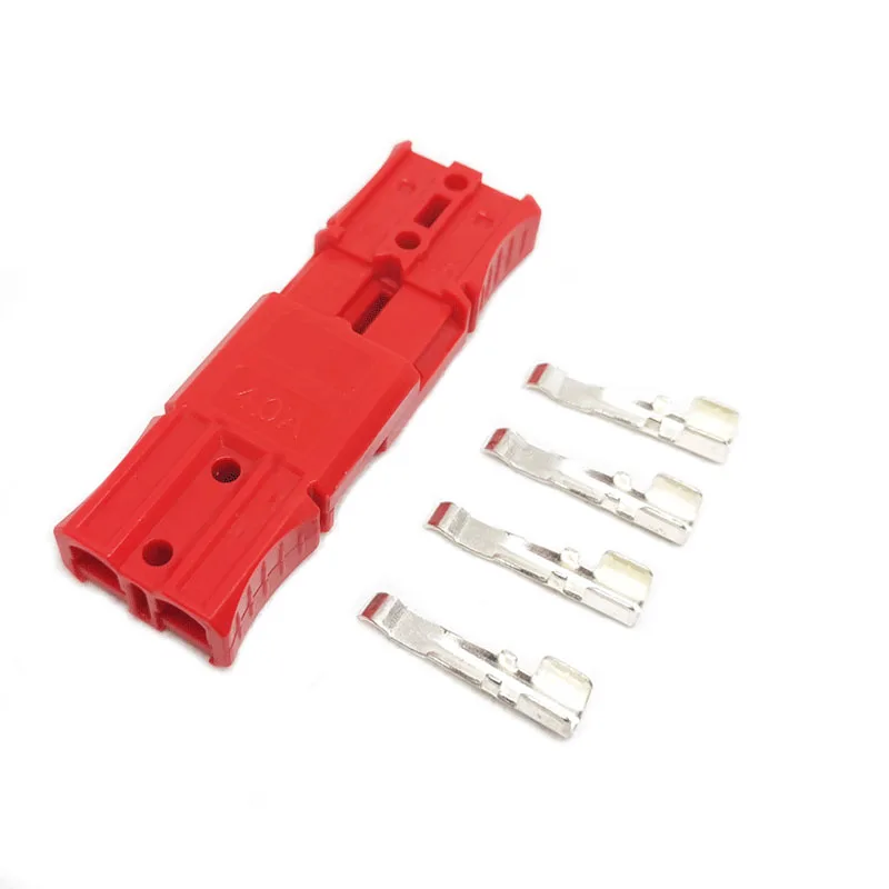 1 Pair of 40A Plug Power Connectors Red Blue Grey High Current Battery Tram Forklift Charging Connectors Male and Female Plugs view 2