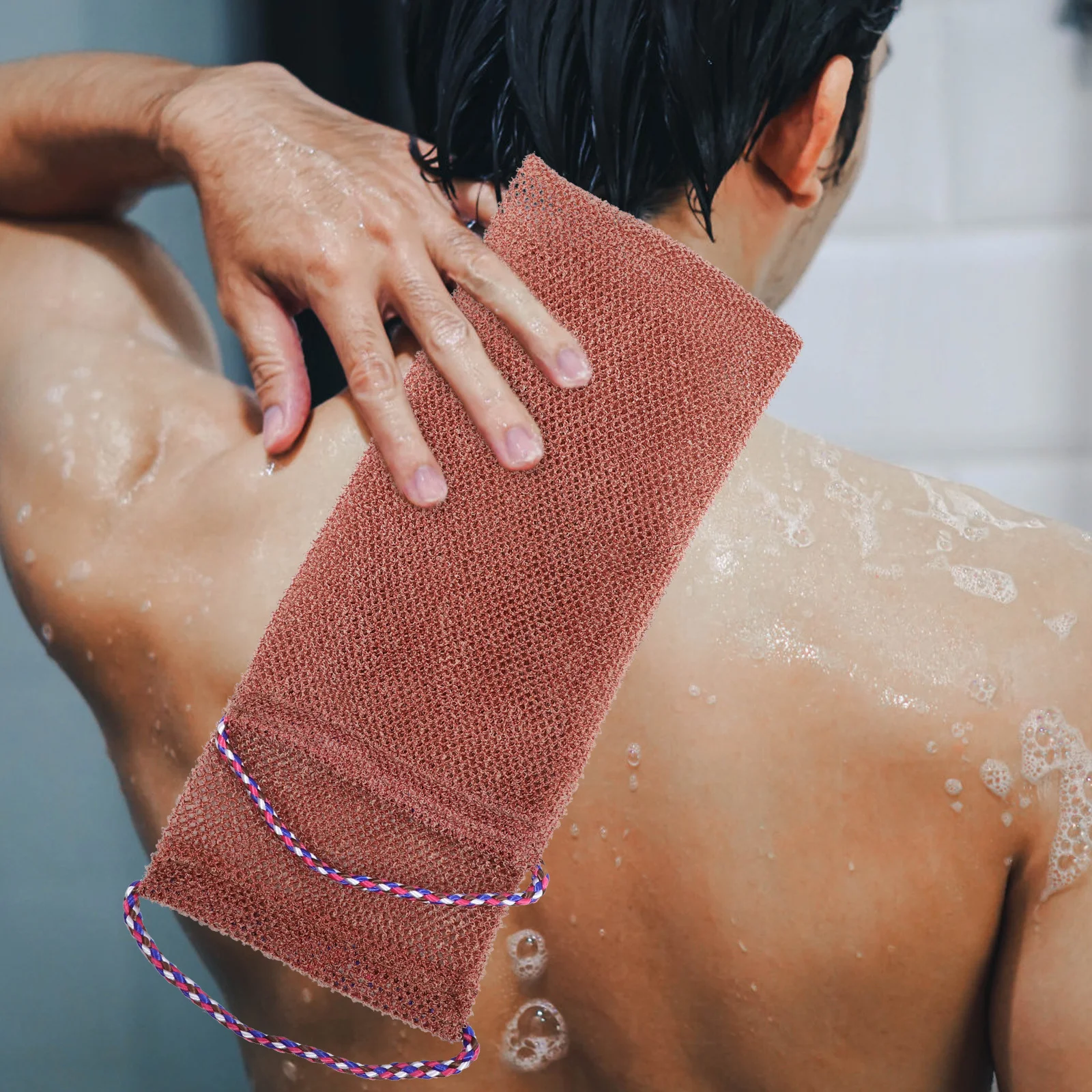 

3pcs Bath Towel Set Body Exfoliating Cloth For Shower Back Scrubber Lightweight Net Sponge Dead Skin Remover Soap Saving Travel