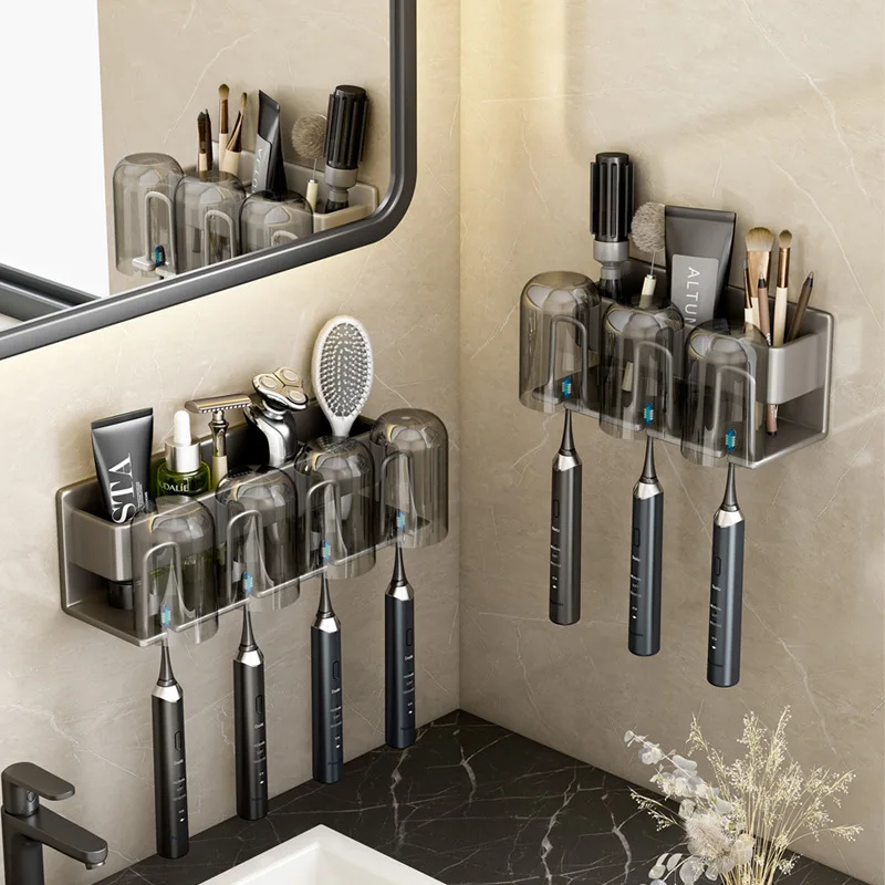 Bathroom non perforated toothbrush holder Wall mounted toothbrush holder Toothbrush storage Bathroom organizer accessories