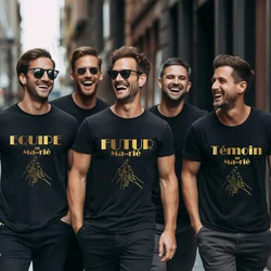 Evg Future Team Groom Best Man Shirt Wedding Tees French Boyfriend Bachelor Single Farewell Party T Shirt Beer Graphic Y2K Tops