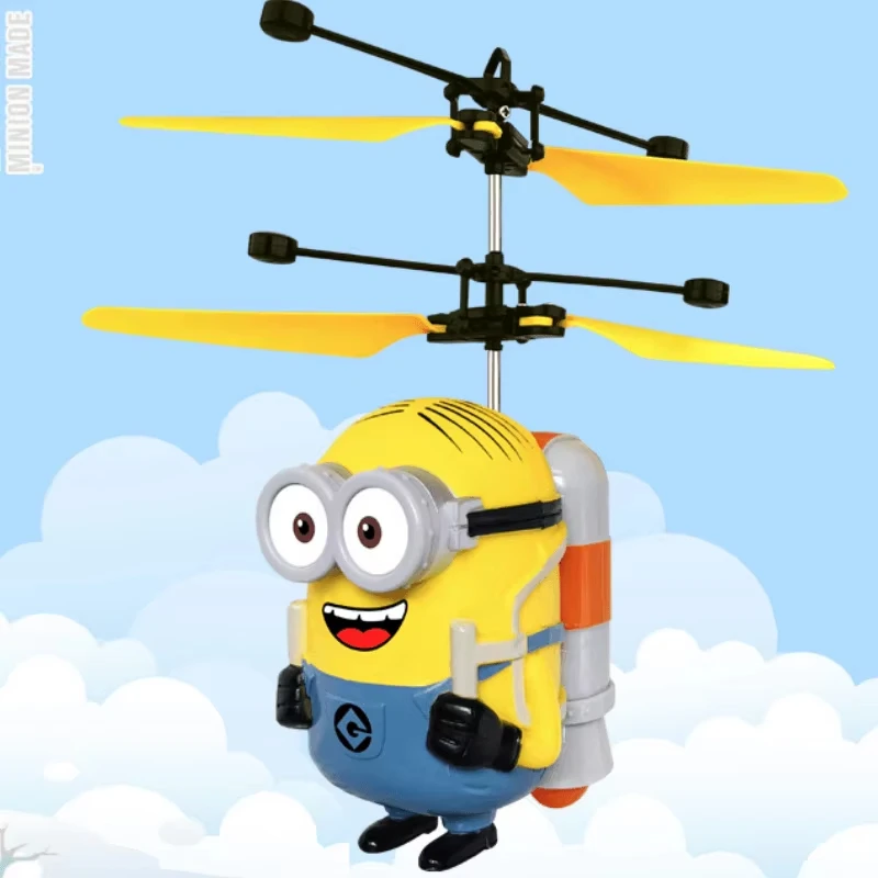 Minions Induction Hovering Safe Fall-Resistant Mini Helicopters Cartoon Toys Remote Control Rechargeable Boy's Children Gift