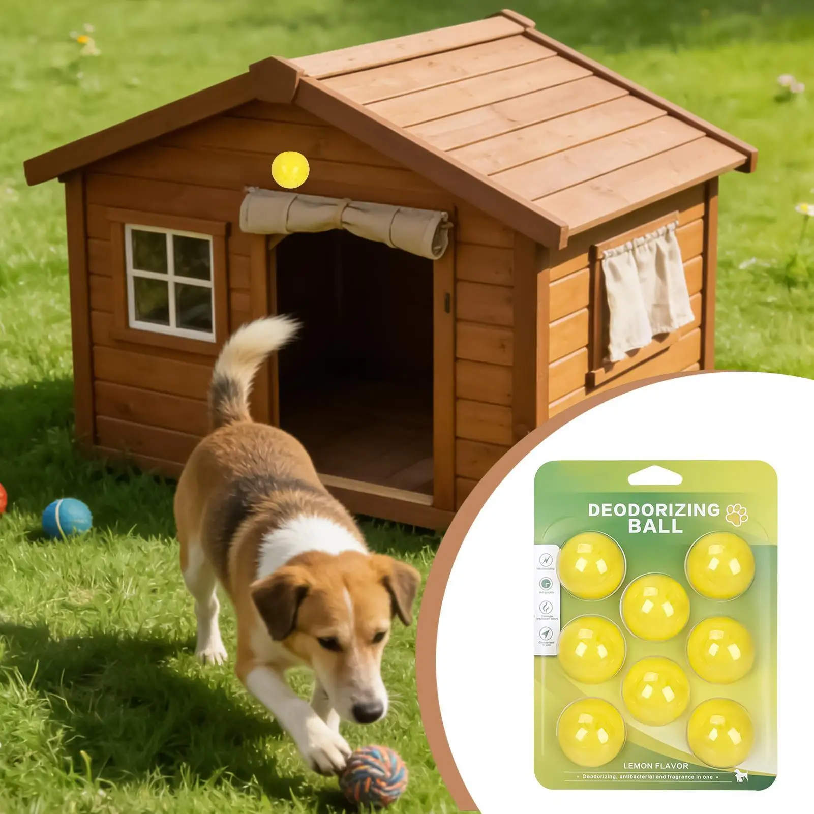 

Deodorizing Balls 8-Piece Long-Lasting Scented Freshener Pet Smell Control Balls Odor Absorber For Nest Mat Cage Litter Box