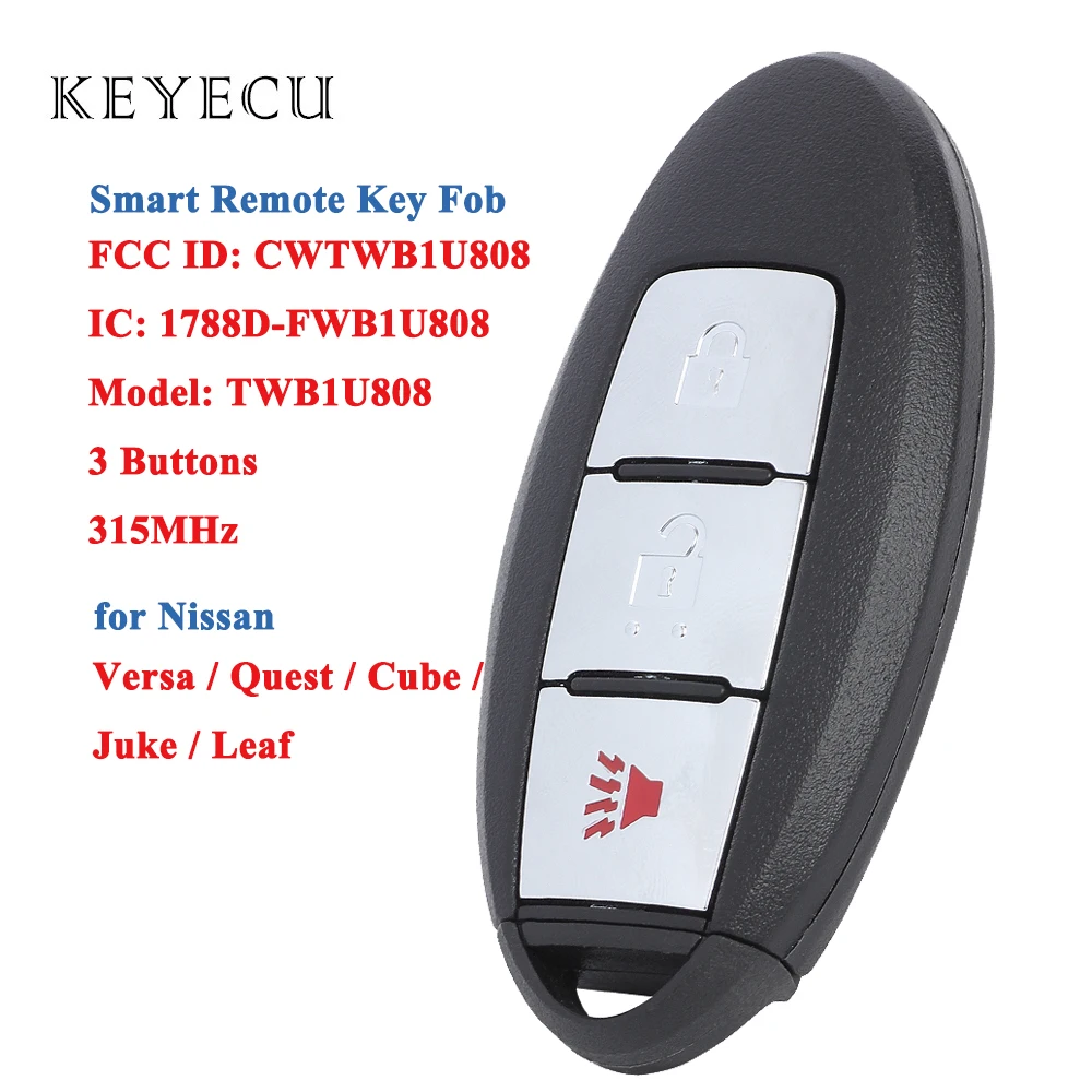 

CWTWB1U808 Smart Remote Key Fob Replacement 315MHz for Nissan Cube Juke Quest Leaf Versa 2011 2012 2013 2014 2015 2016 2017