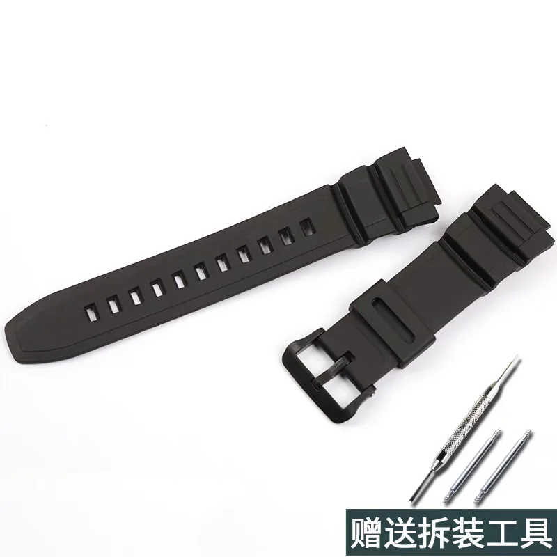 16 مللي متر الرجال الراتنج حزام (استيك) ساعة اكسسوارات ل كاسيو MCW-100H 110H W-S220 HDDS100 5434 حزام ساعة اليد المرأة المطاط الرياضة معصمه #6