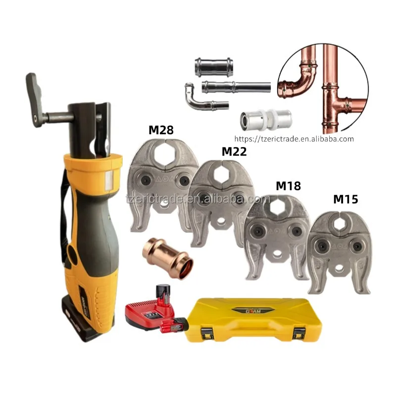 

Hydraulic ProPress Plumb Tool Kit Set For Cordless Pipe Processing 12mm Battery-Powered Copper Stainless Steel Tube Guns M15-28
