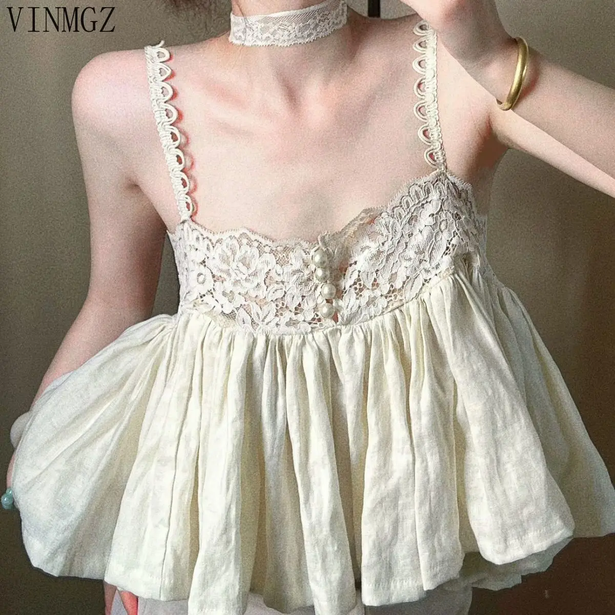 Fattened wear sexy lace suspender pajamas women's summer shorts can be worn outside home suit