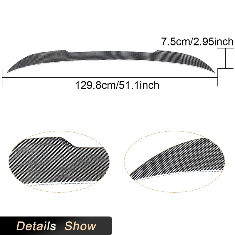 ألياف الكربون الخلفي الجذع أجنحة سبويلر لسيارات BMW 5 Series G30 G38 F90 M5 قاعدة M-Sport 4-Door 2017-2022 سيارة الخلفي سبويلر الجناح الشفاه