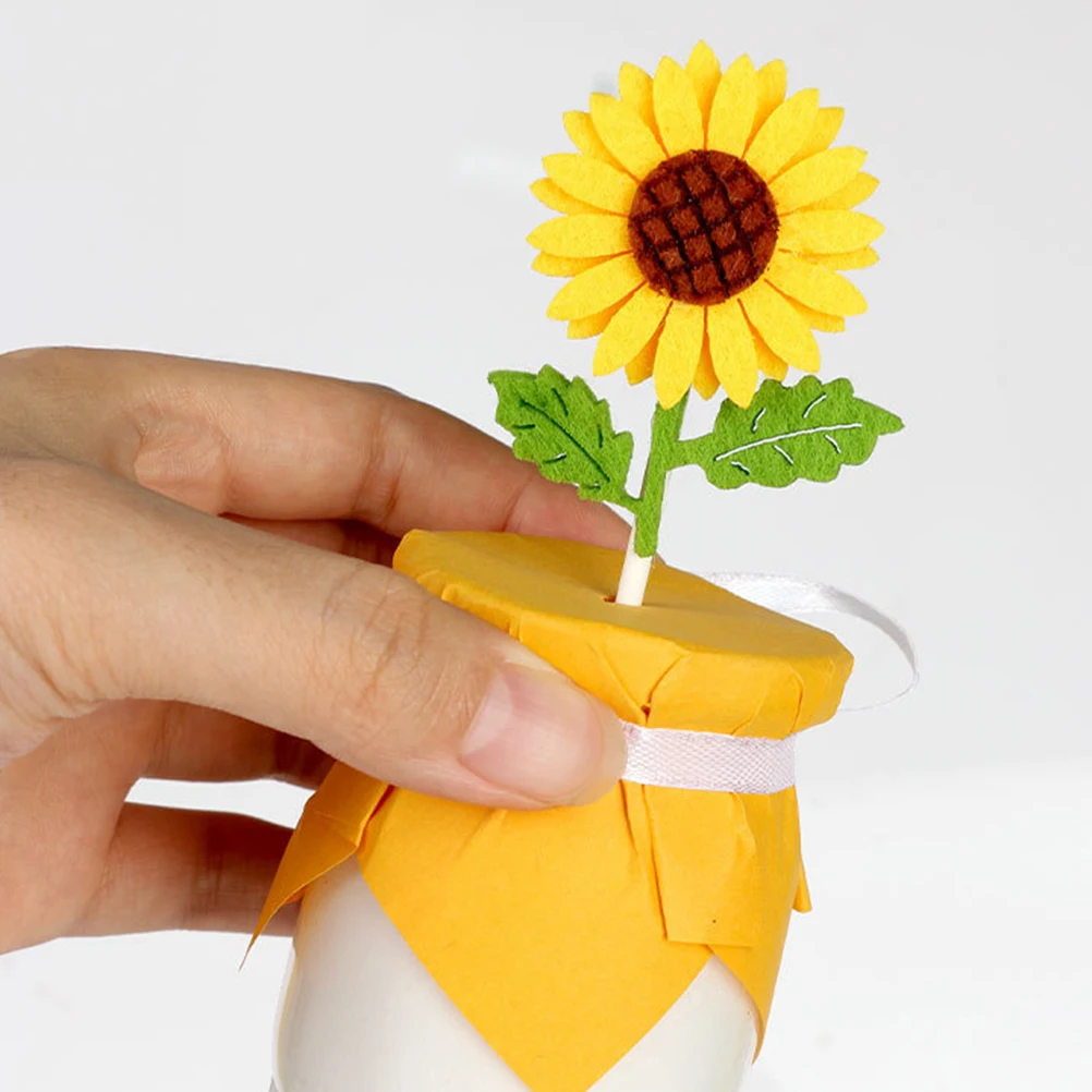 

12 Pcs Sunflower Cake Add- Cupcake Topper Decoration Decorations Party Dessert Birthday Toppers