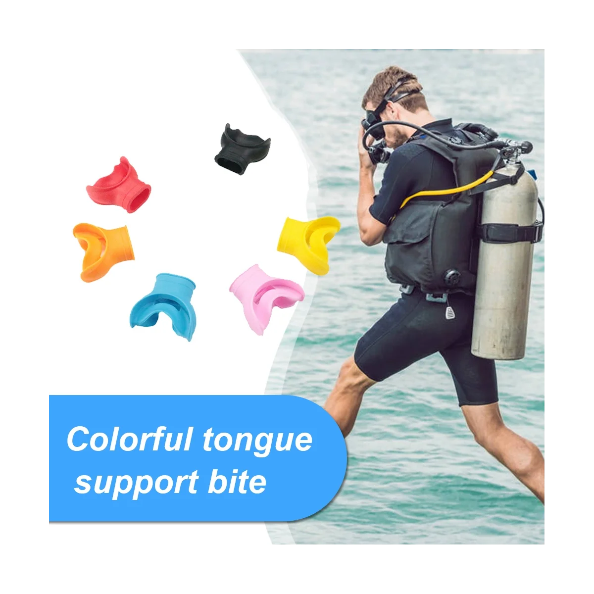 Imagem -03 - Scuba Diving Silicone Mouthpieces Snorkel Regulador Colorido Subaquático Respiração Acessórios Segunda Fase Rosa