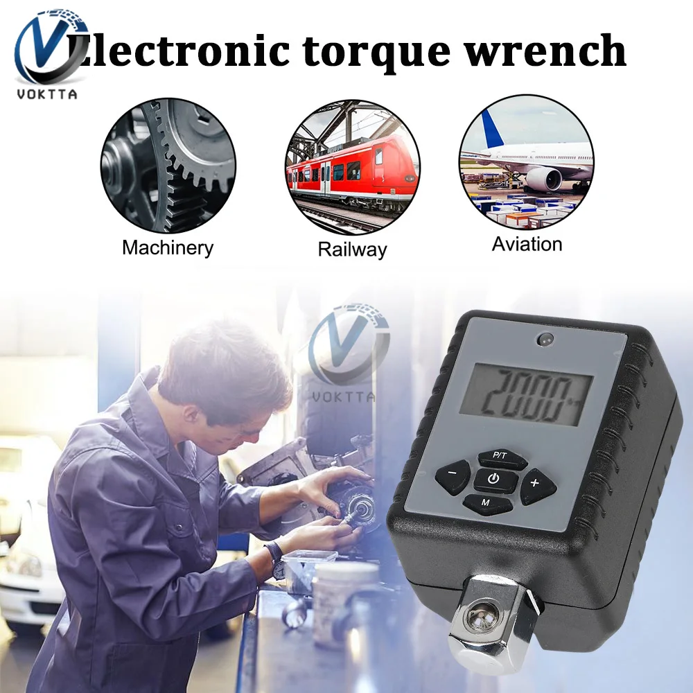 Electronic Torque Wrench Digital Torque Adapter Drive 2- 200Nm Adjustable Professional Torque Wrench Bicycle Car Repair Tool