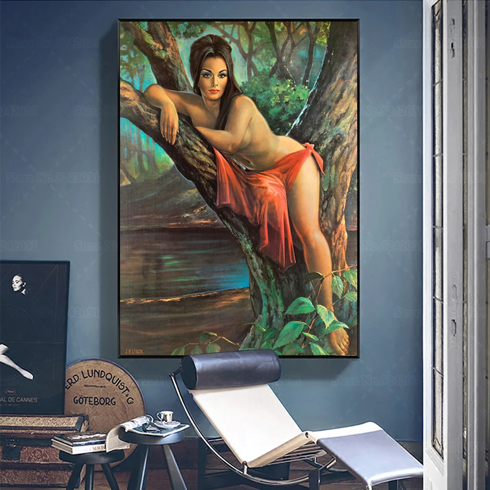 Woodland Goddess Canvas Painting By Lynch From Tretchikoff Jungle Sexy Girl Print Poster Wall Art Room Decor