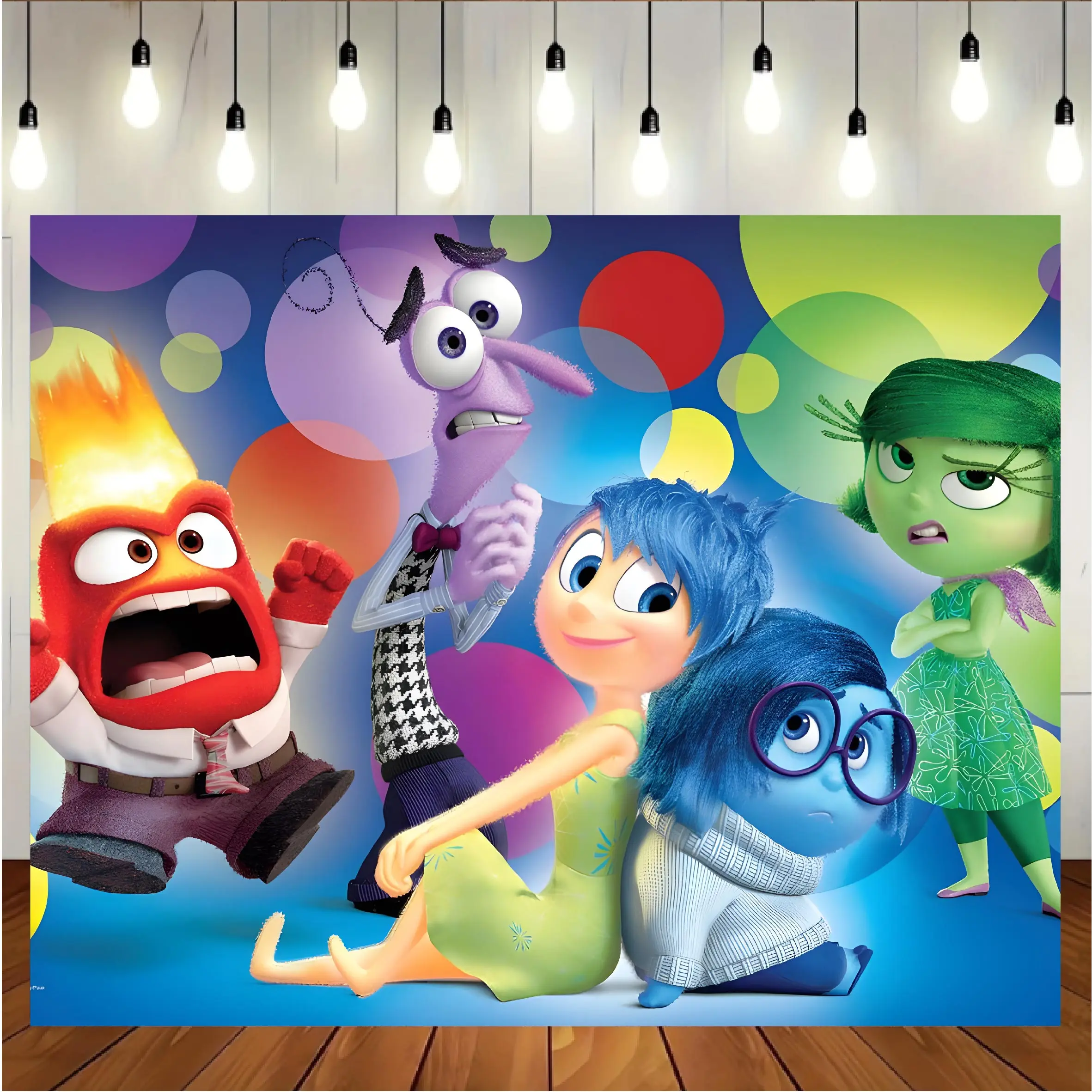 Inside Out Backdrop Vinyl Banners Happy Birthday Theme Kids' Party Supplies Photography Background Props Bedroom Wall Decor