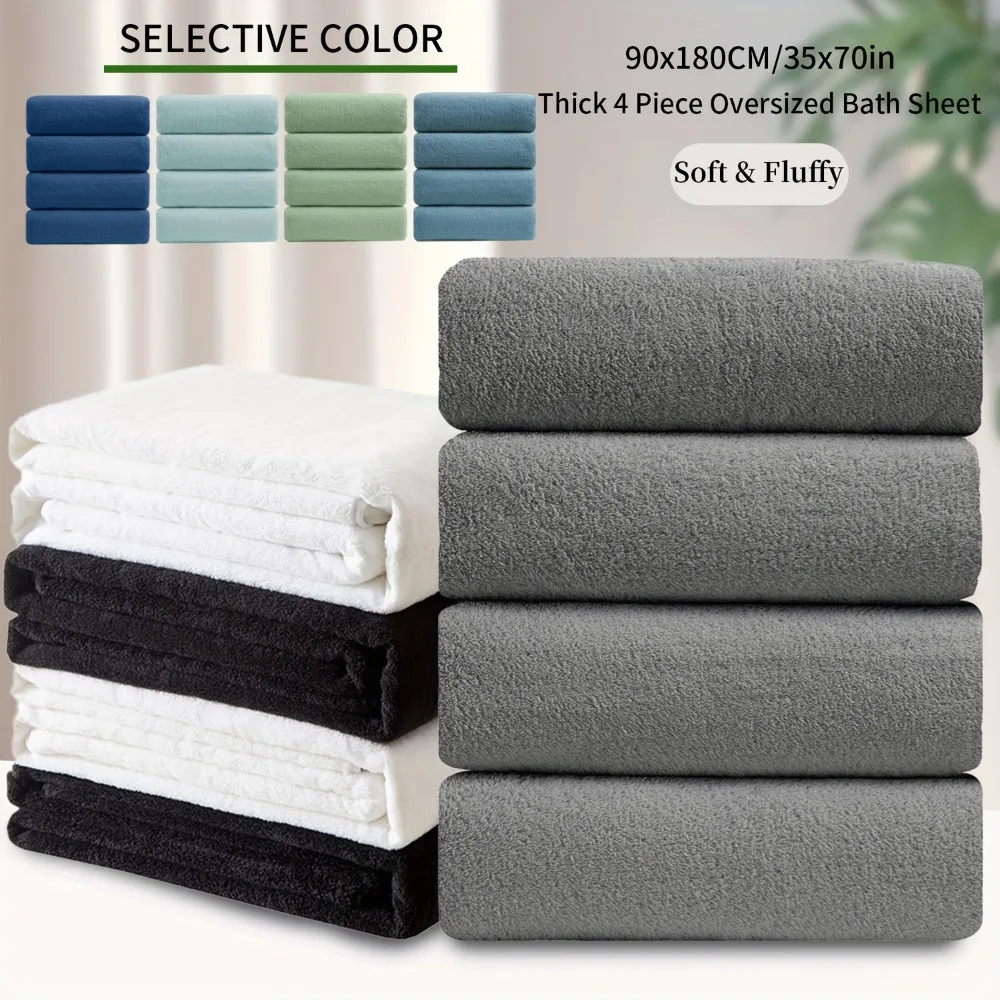 

4 Pack Oversized Bath Towels Set 35 x 70,Premium 750GSM Towel Set for Bathroom Extra Large, Lightweight, Highly