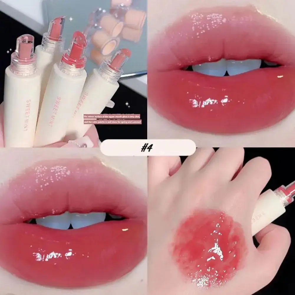 Hydrating Jelly ลิปสติก,Glow Moisturizing Tinted Lip Balm,ยาวนานกันน้ํา Plumping Lip Gloss, Mirror Lip Glaze แต่งหน้า