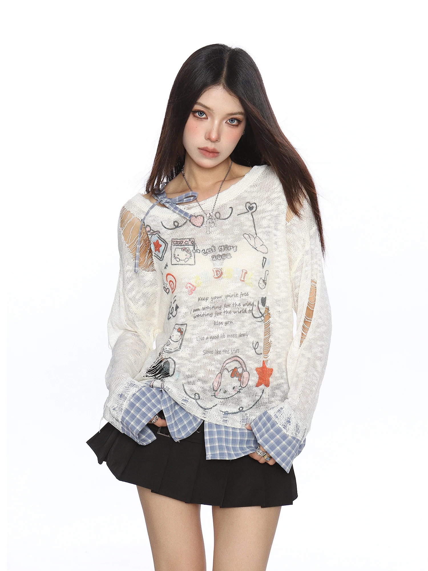 High Quality Hot Selling Wholesale Dopamine Color Cover Shirt Long Sleeved T-shirt Women's Breathable Strap Fake Two-piece Top