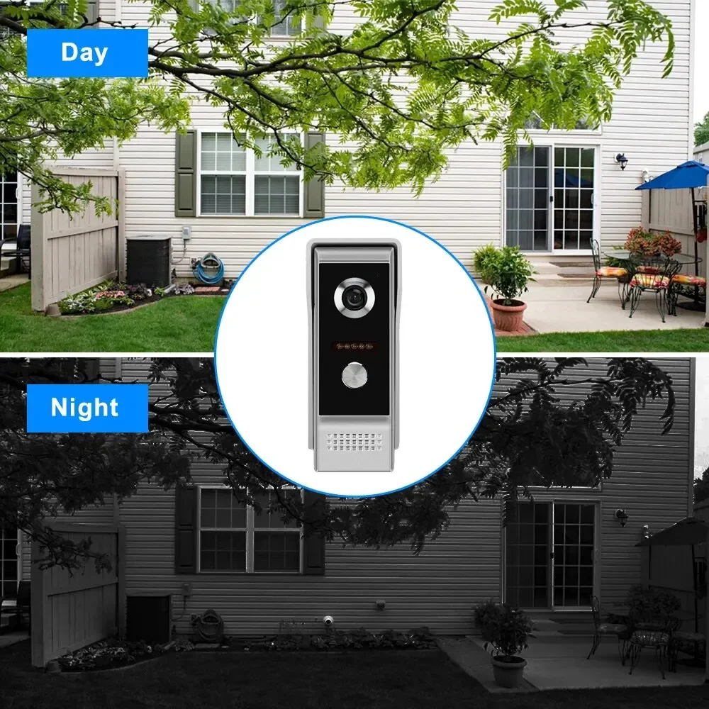 7 Inch Wired Video Intercom With Camera Doorbell Waterproof Apartment Security Protection Private Residential Support Unlock Mon