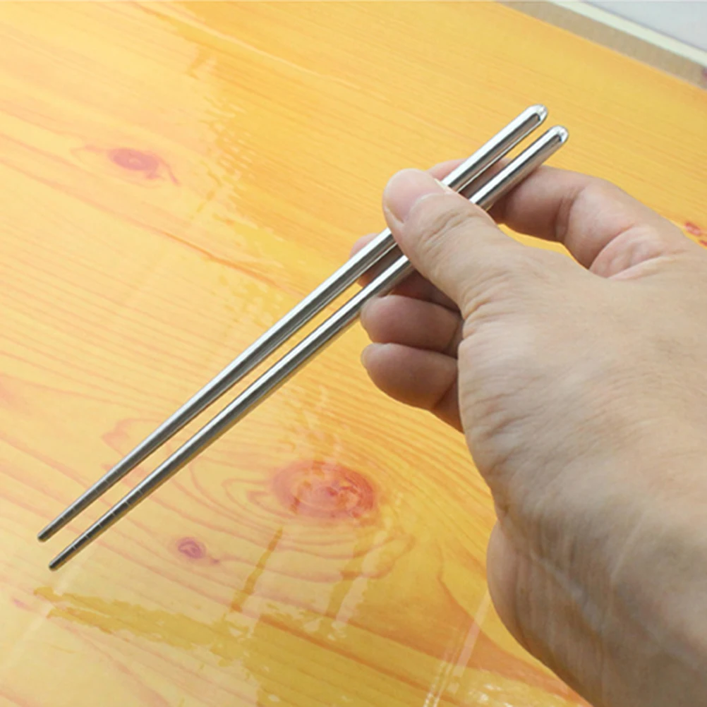 

6 Pcs Stainless Steel Cutlery Set Travel Spoon Fork Chopsticks Silverware Rust-less Tableware