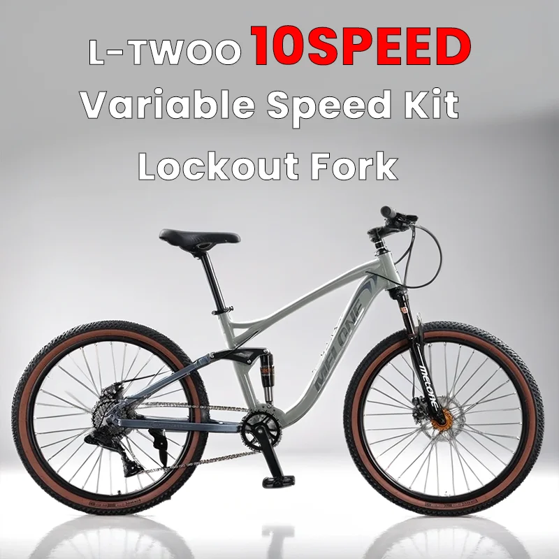 

26inch Aluminum alloy Soft tail frame Mountain bike off-road Bicycle 10speed Double disc brake variable speed Shock absorption