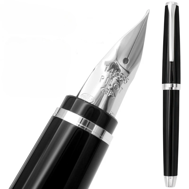 14K PILOT FE-25SR Fountain Pen Gold Nib 0.5 0.7 F M Red Metal Equipped with an ink absorber Daily Writing Practice Art Drawing