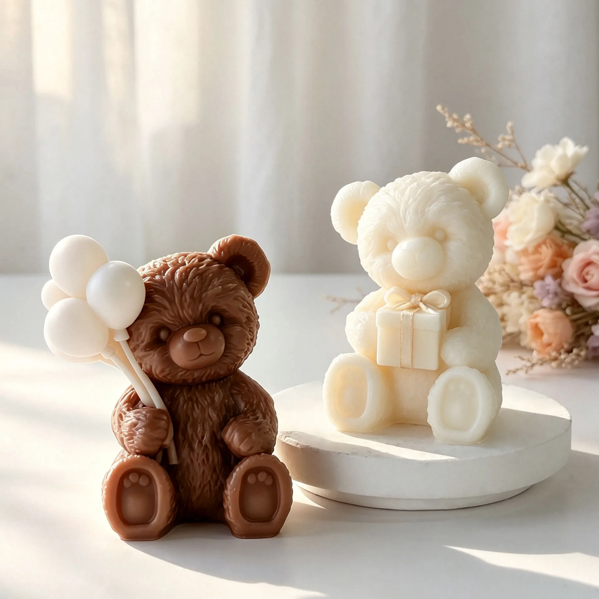 Bear Shaped Mold Flexible 3d Bear Mold Cute Bear Mold Multiple Styles For Gypsum Crafts Desk Decorations Gypsum Gifts