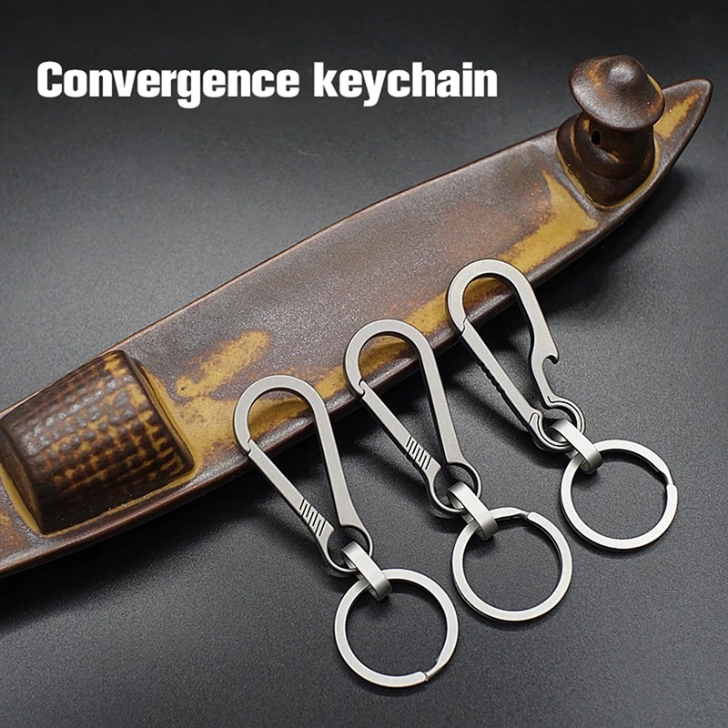 Titanium Buckles Titanium Alloy Keychain Tiranium Buckle Key Ring Car Accessories Keychain Pendant Gift EDC Outdoor Tool For Man