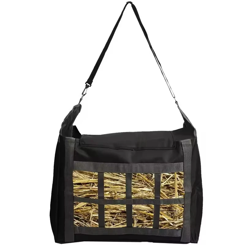 

2025 Nylon Feeding Bags for Horses Large Capacity Adjustable Straps for Racing Outdoor Sports Western Style