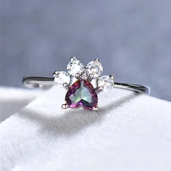 Huitan Stylish Dainty Bright Zirconia Ring Female Engagement Ceremony Party Silver Color Finger Jewelry Accessories for Wedding