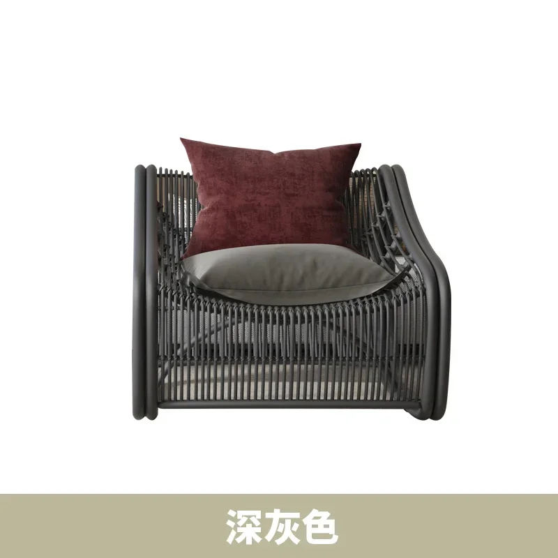 

P Открытый терраса, одиночный диван из ротанга, балкон, ленивый отдых, гостиная, простой современный стул с откидной спинкой для дома