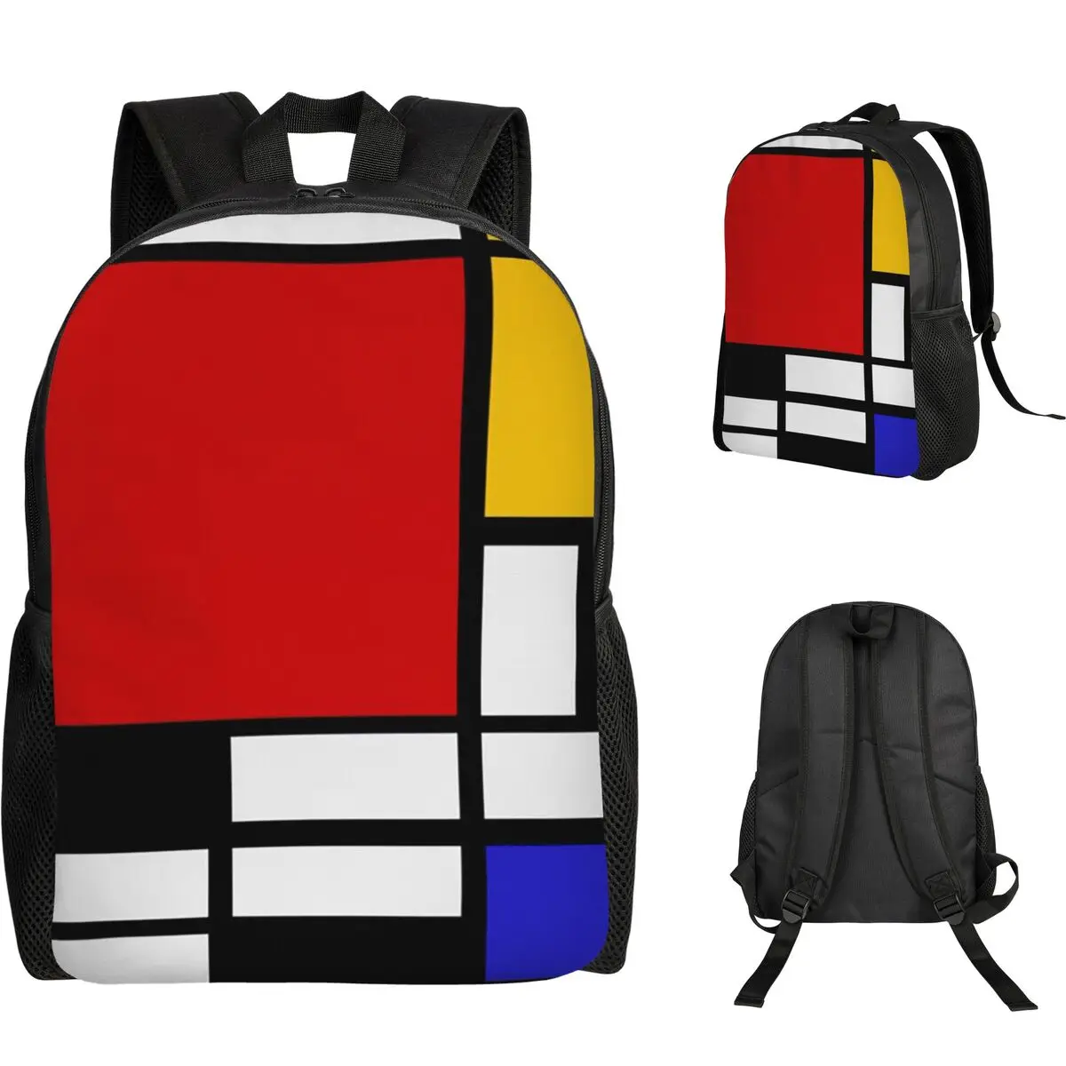 

Piet Mondrian De Stijl Backpack Student Boys Girls BookBag School Bag Laptop Shoulder Bags