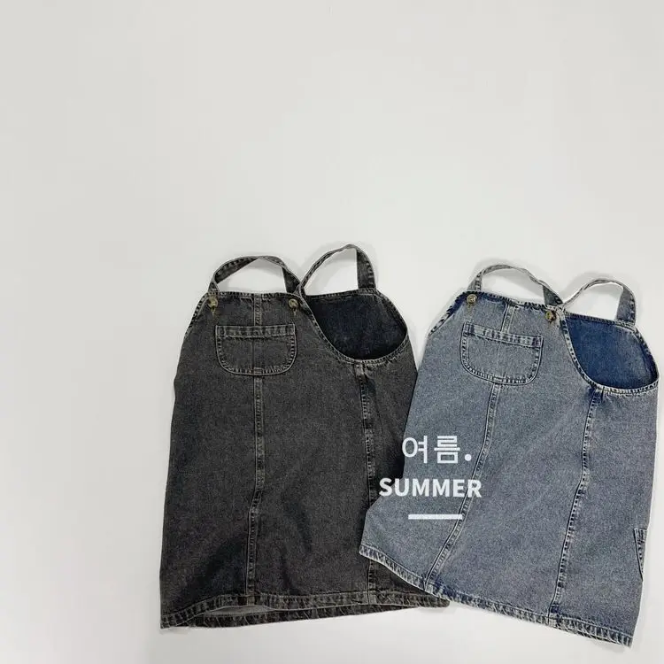 Baby Girl Cotton Jean Suspender Dress Spring Autumn Summer Infant Toddler Child Denim Strap Skirt Outfit Baby Clothes 1-7Y