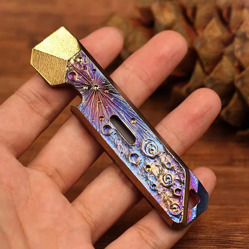 1PC Titanium Alloy Bottle Opener Pry Bar Crowbar EDC Pocket Multi Tool Outdoor Keychain Pendant