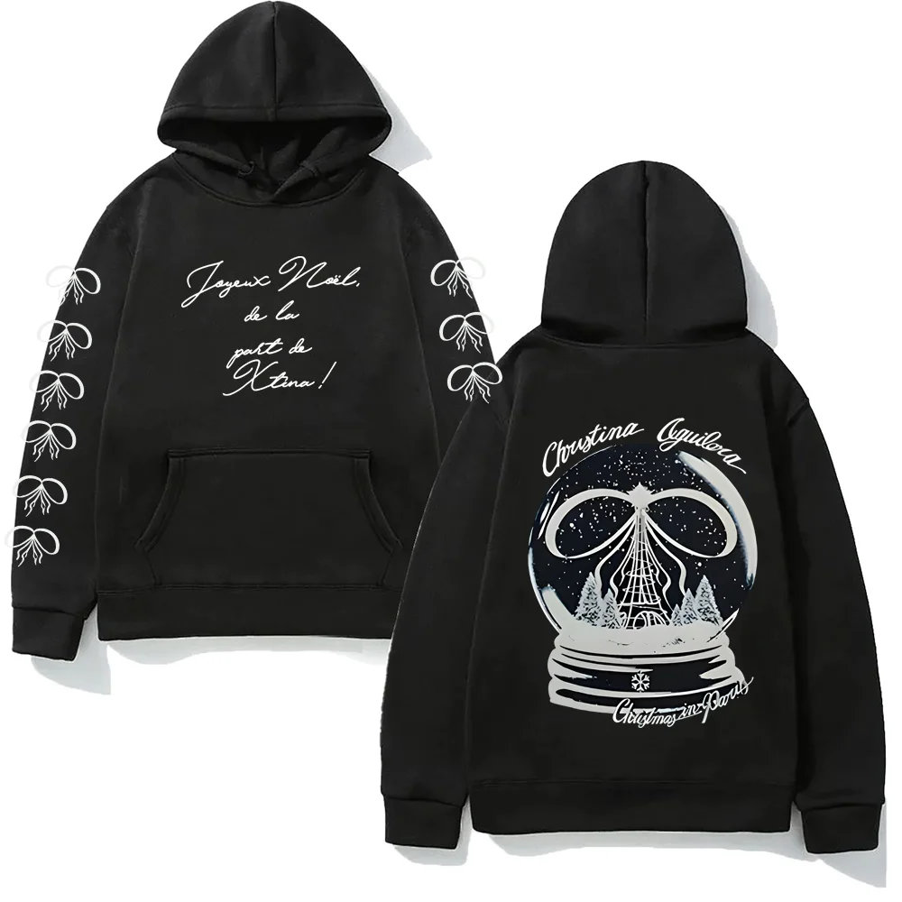 

Christmas in Paris Hoodie HighQuality Christina Aguilera Moletom for Autumn/Winter with Hooded Fleece Harajuku Comfortable Hoody