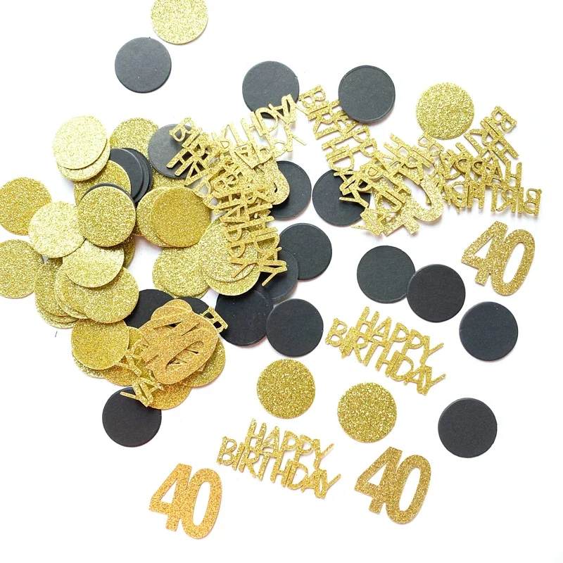 1 pack Number 30 40 50 60 Glitter Dots Table Paper Confetti for 30th 40th 50th 60th Happy Birthday Anniversary Party Decoration