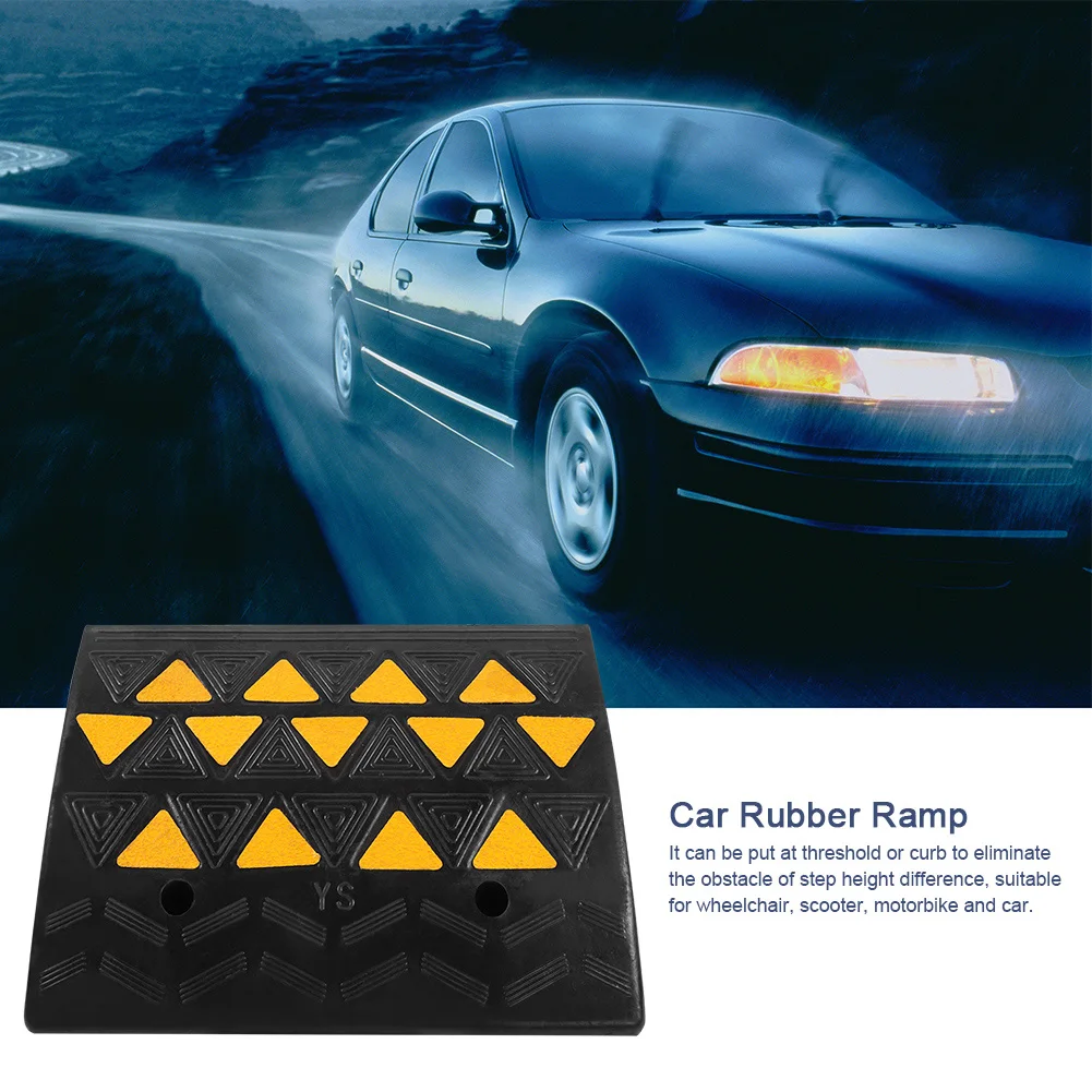 

2pcs Heavy Duty Rubber Curb Ramps Driveway Threshold Ramp for Car Vehicle Motorbike Wheelchair