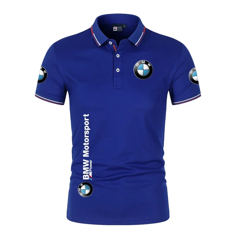 BMW camisa masculina de corrida de motocicleta verão manga curta camisa polo masculina 2025 nova moda topo