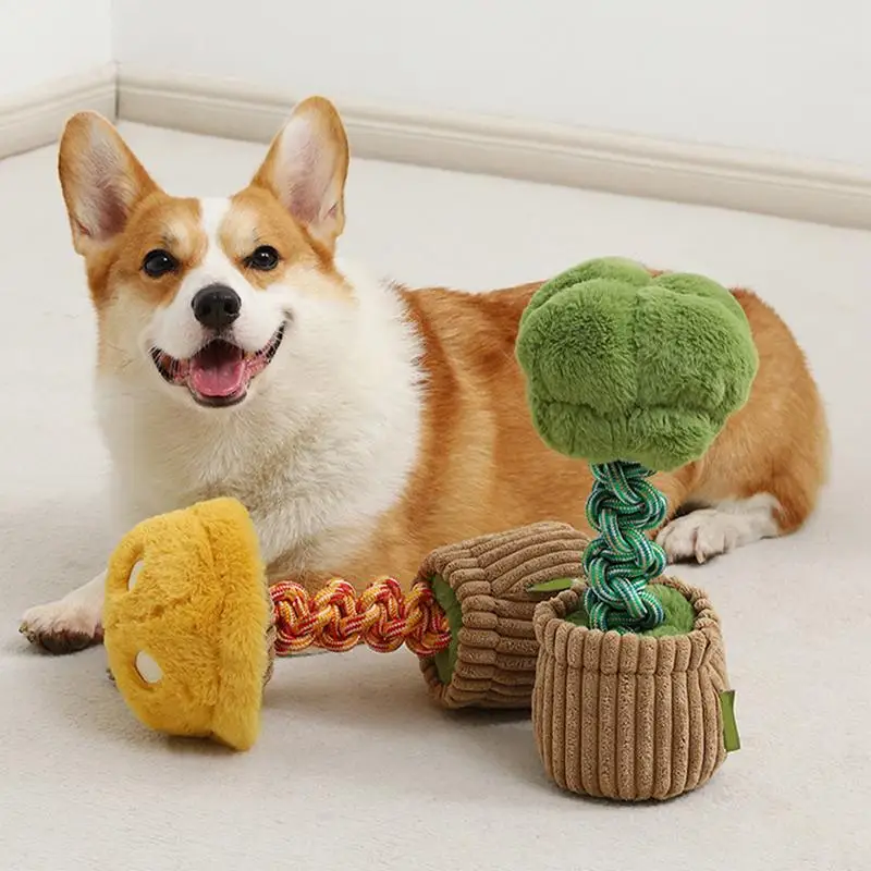 Dog Plush Toy Chew-resistant Teething Toys With Vegetable Design Puppy Supplies Dog Enrichment Toys For Large Dogs Teething