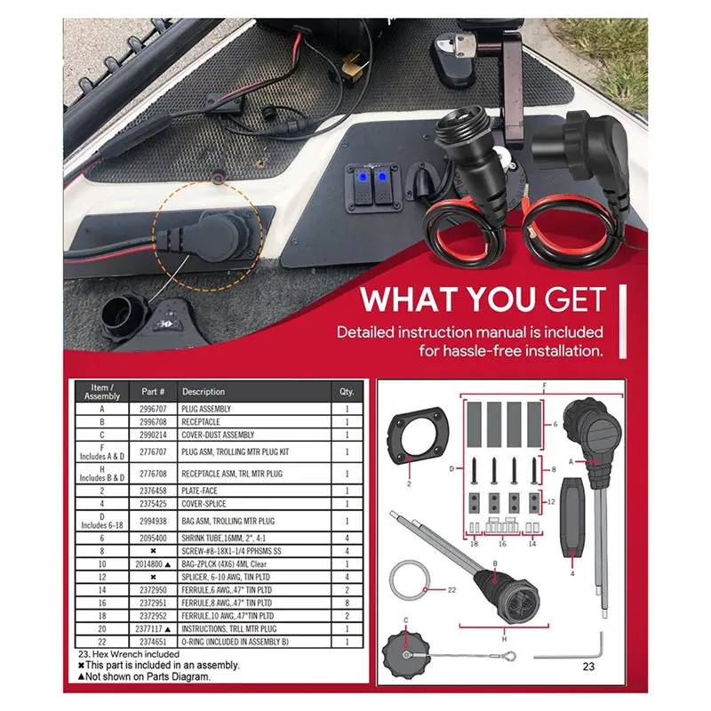 A03Z-1865120 MKR-28 Trolling Motor Plug And Receptacle Quick Connect