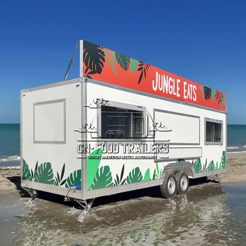 

CN Food Trailer Family Business Food Truck Trailer Fully Equipped Mobile Kitchen Coffee Station and Serving Counter
