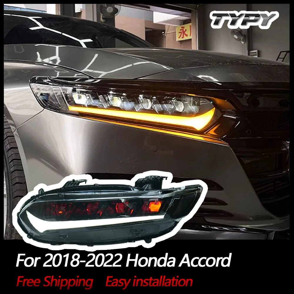 

TYPY Car Headlights For Honda Accord 2018-2022 LED Car Lamps Daytime Running Lights Dynamic Turn Signals Car Accessories