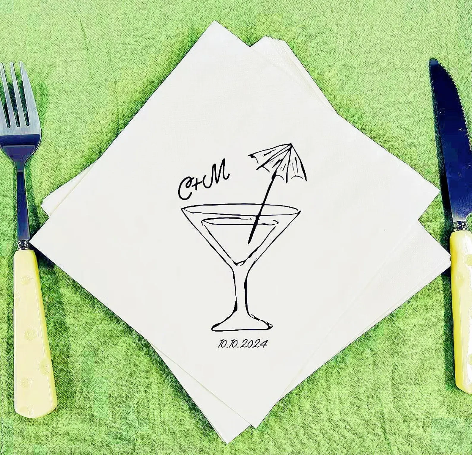 

Custom Cheers Cocktail Napkin, Personalized Wedding Napkins, Personalized Napkins, Wedding Anniversary, Engagement, Party, Bache