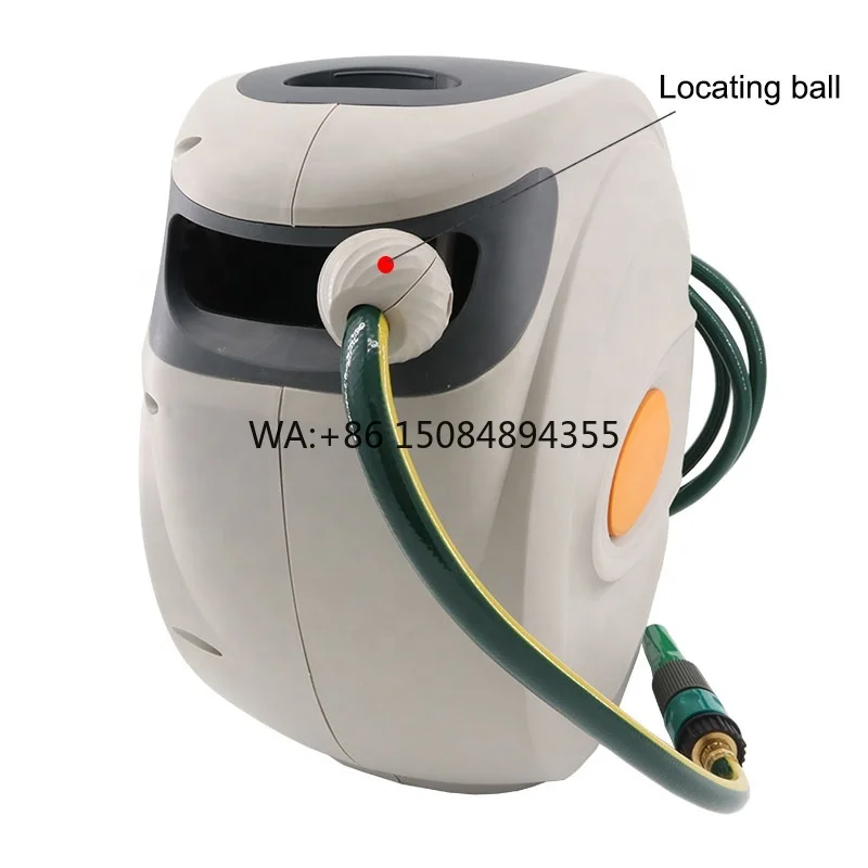 High Pressure Heavy-Duty Automatic Rewind Garden Hose Reel 180 Degree Swivel Bracket Wall Mounted Durable Plastic