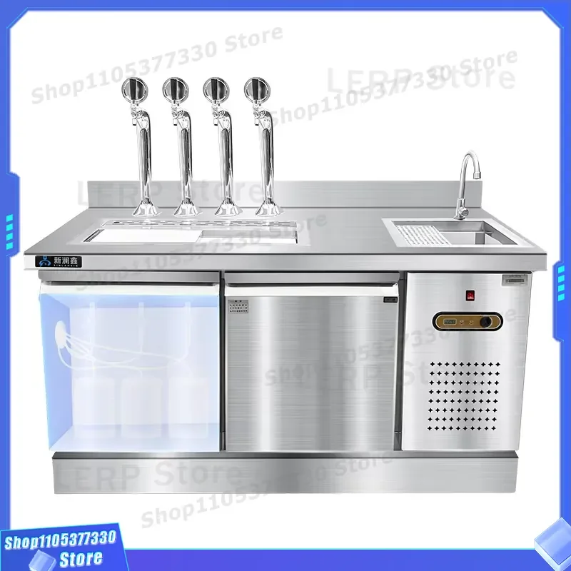 Lanxin Commercial Draft Beer Machine Refrigerated Freezer for Coffee Coconut Milk Shop Fresh Fruit Tea Bar Now Mix Equipment