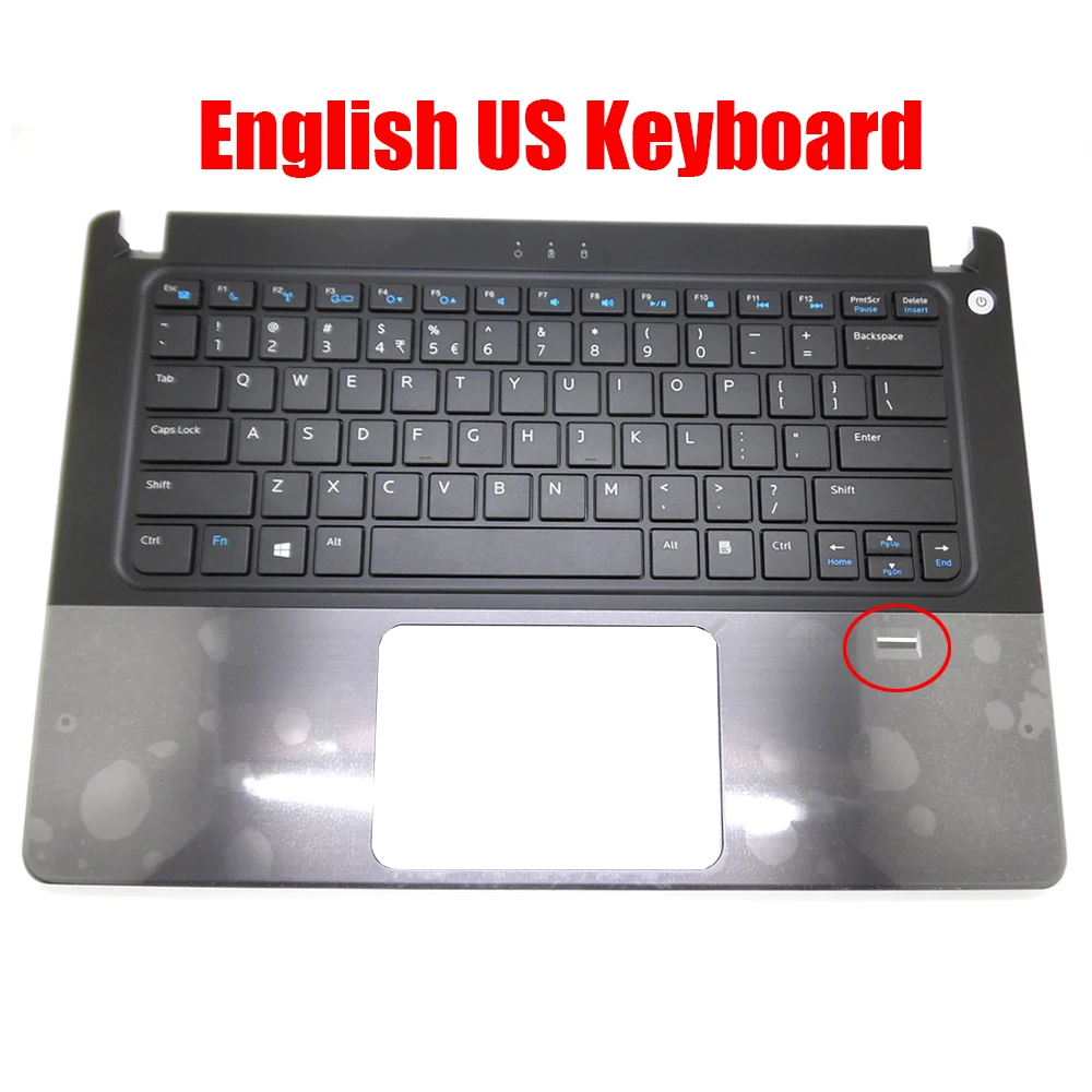 

Laptop Palmrest For DELL For Vostro 5460 5470 5480 0WHT5K WHT5K With English US Keyboard With Fingerprint Hole Without Touchpad