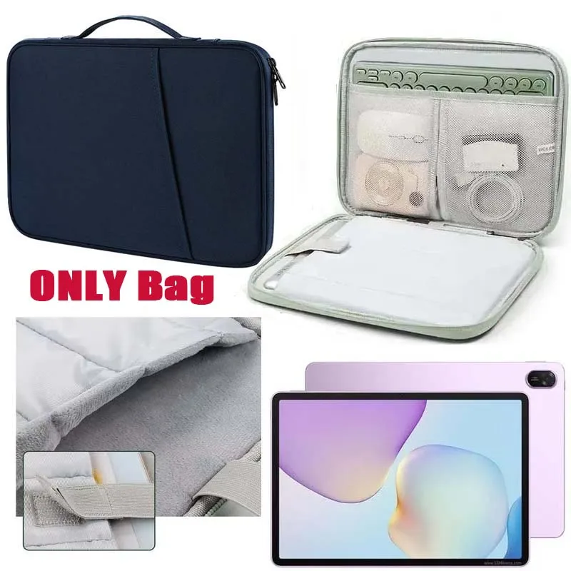 for Huawei MatePad 11.5 2025 Handle Carry Bag Nylon Waterproof Sleeve for Mouse Keyboard Charger Pocket Zip Pouch Tablet Case