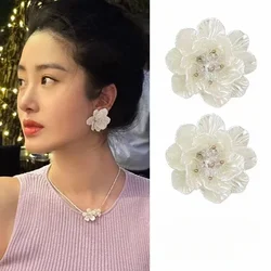 White Flower French Design High-End Earrings