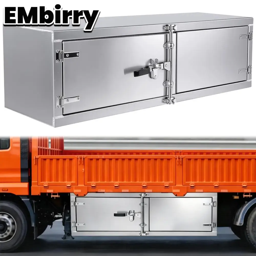 

Underbody Truck Box 60x18 Inch Pickup Storage Box Heavy Duty Aluminum Plate Tool Box Waterproof Trailer Storage Box for Truck