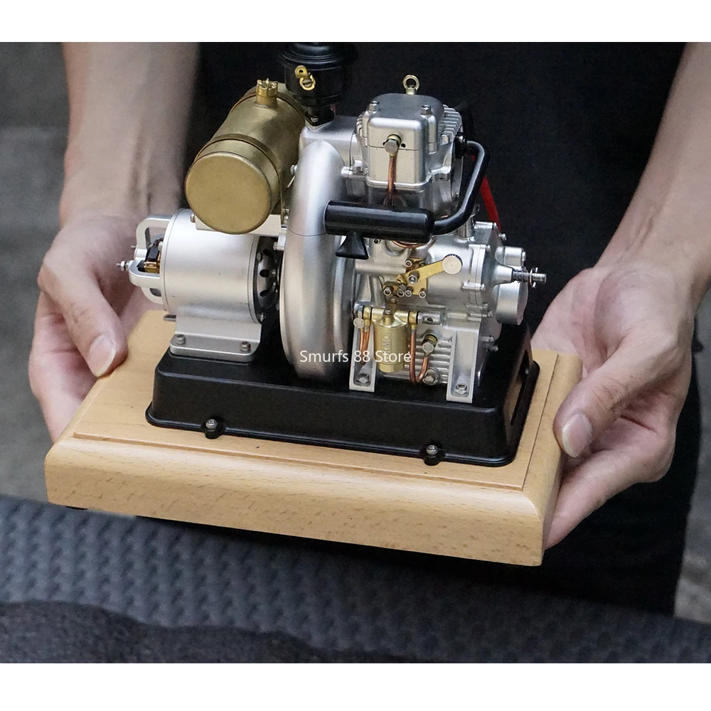 185 Gasoline Engine Model Metal Air Cooling Engine CNC Machining Hand Pull Start / Electric Drill Start Toys Gift for Adult