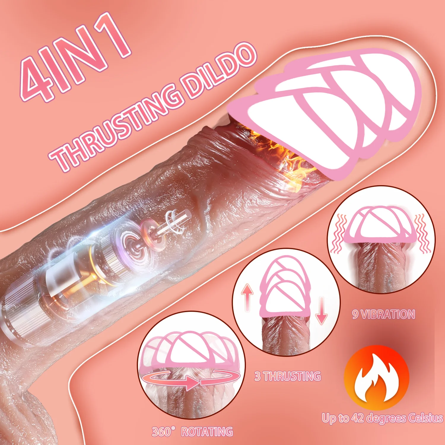 Realistic Silicone Dildo Vibrator Telescopic Penis Massager with Suction Cup Anal G-Spot Masturbator Adult Sex Toys Huge Dildos