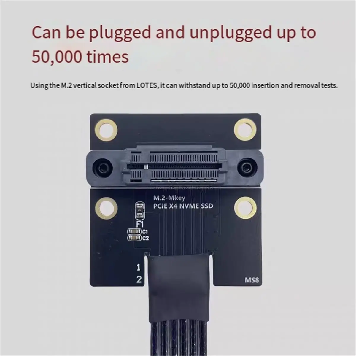 [VALUE PACK]M.2 M KEY High Speed Extension Cable PCIE 4.0 for NVME SSD Cable PCI-E 8GB/S M.2 Vertical Socket 20CM